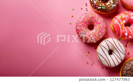 Donuts and copy space 127477963