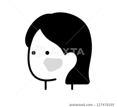 Icon illustration of a woman with liver spots, vector 127478205