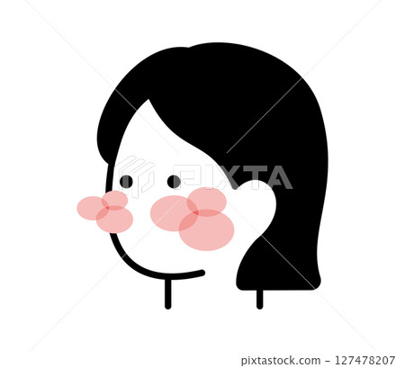 Red-cheeked woman icon illustration vector 127478207