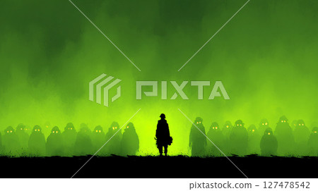 green, silhouette, eyes 127478542