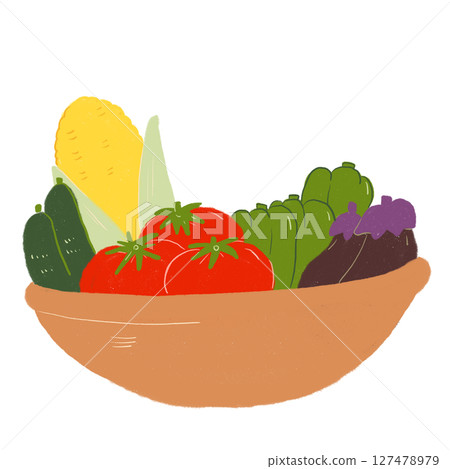 手繪夏季蔬菜插圖 127478979