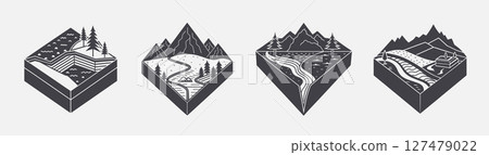 set hydrology template design collection, pre-designed templates professional-looking hydrology-related documents, modeling simulation analysis data 127479022