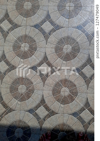 Floor Tiles with Geometrical Pattern 127479049