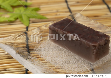 Summer Japanese sweets: cold Mizuyokan (azuki bean paste) - Aomomiji Summer Japanese sweets: cold Mizuyokan (azuki bean paste) - Aomomiji 127479130