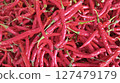fresh red chilli at market 127479179