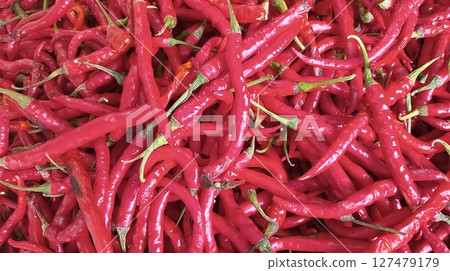 fresh red chilli at market fresh red chilli at market 127479179