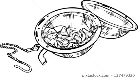 Tea Strainer  Isolated Outline Illustration 127479320
