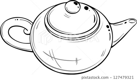 Teapot  isolated for Design and Decoration 127479321