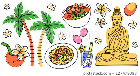 Thai doodle collection 127479388