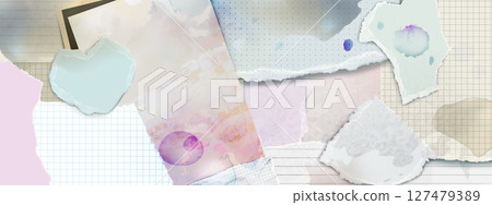 Funky paper collage with torn edges 127479389