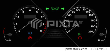 Car dashboard speedometer interface 127479405