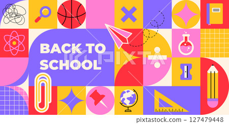 Back to school geometric pattern Back to school geometric pattern 127479448