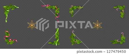Christmas tree garland corners Christmas tree garland corners 127479450