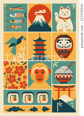 Japan Travel Poster Vintage Art Print Japan Travel Poster Vintage Art Print 127479543