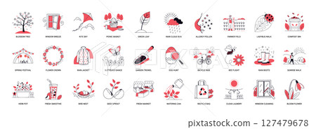 spring-related activities gears accessories seasonal treats nature-inspired outdoor elements, Ride Garden Trowel Bicycle Egg Hunt Bee Flight 127479678