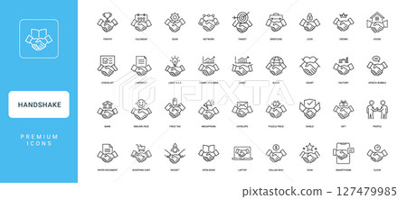 collection handshake icons business social 127479985