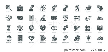 collection symbolic icons lack purpose direction life 127480037