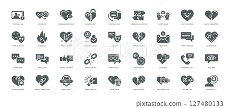 collection digital icons stages relationship dissolution in digital age collection digital icons stages relationship dissolution in digital age 127480133