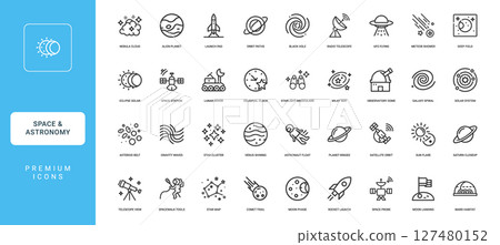 space astronomy icons uniquely celestial collection premium 127480152