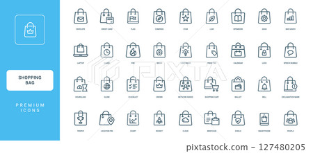collection shopping bag icons concepts designed for e-commerce retail applications 127480205