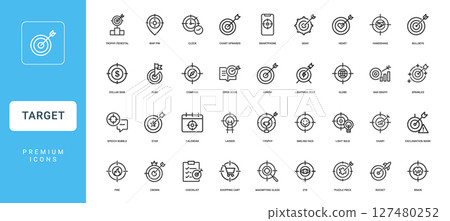 collection target-themed icons concepts like success direction goals collection target-themed icons concepts like success direction goals 127480252