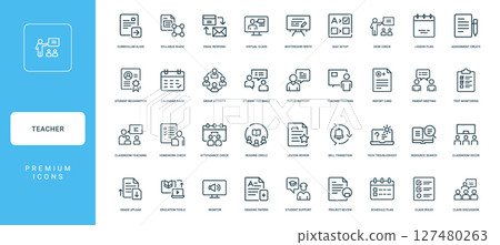 collection teacher themed icons teaching learning classroom management collection teacher themed icons teaching learning classroom management 127480263