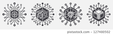 set quantum computing template design, software programming science set quantum computing template design, software programming science 127480502