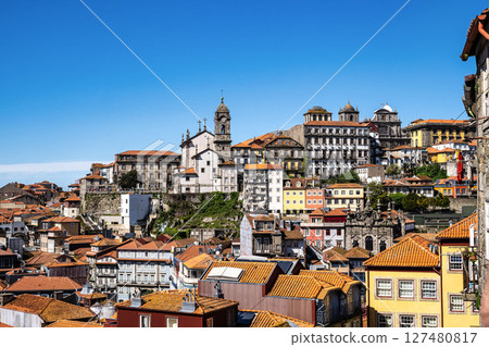 Picturesque, colorful view at old town of Porto in Portugal Picturesque, colorful view at old town of Porto in Portugal 127480817