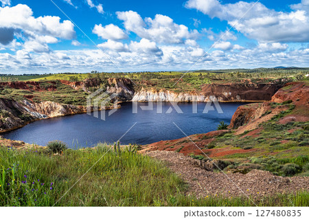 The abandoned Mine in Minas de Sao Domingos Village in Alentejo Portugal. 127480835