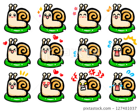 Doodle-style snail illustration set 3 127481037