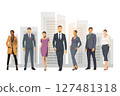 Business people, group of business men and women, flat design vector illustration 127481318