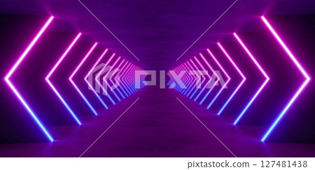 colorful modern lighting with interior empty space, 3d rendering sci-fi concept colorful modern lighting with interior empty space, 3d rendering sci-fi concept 127481438