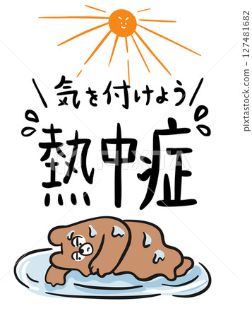 熊在夏季高溫下融化 127481682