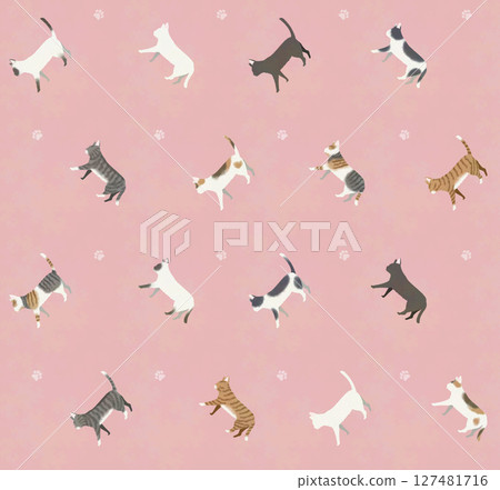 Seamless pattern of short-haired cats Seamless pattern of short-haired cats 127481716