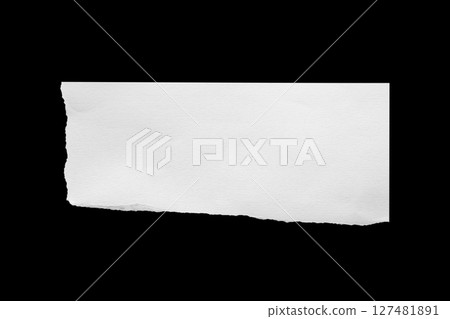 White ripped paper torn edges strips isolated on black background 127481891