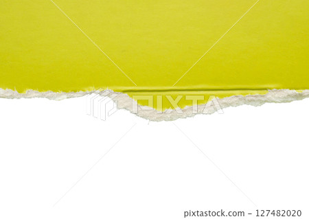 Green ripped paper torn edges strips isolated on white background 127482020