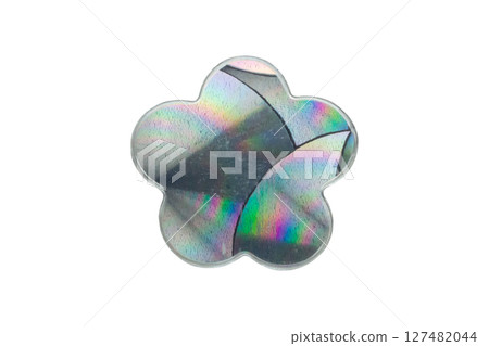 hologram flower sticker isolated on white background 127482044