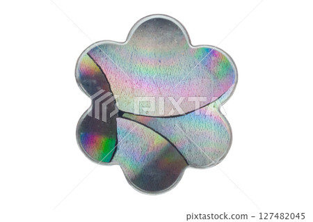 hologram flower sticker isolated on white background 127482045