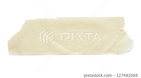 Yellow adhesive paper tape isolated on white background Yellow adhesive paper tape isolated on white background 127482088