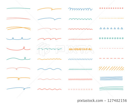 Handwritten lines vector illustration set. Hand drawn, ornamental, doodle 127482156