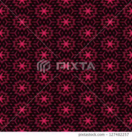 Seamless texture of fabric flower ornament 127482257
