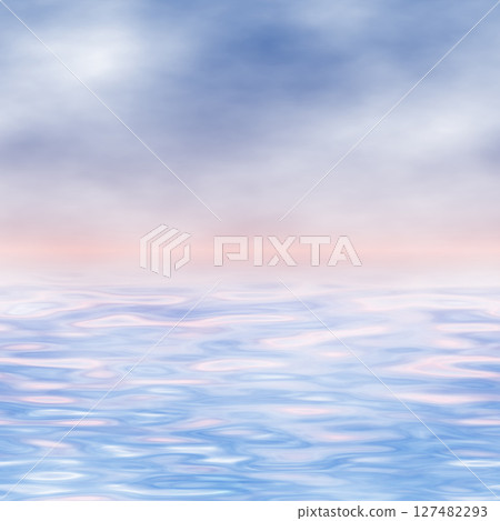 Blue wavy ocean, sky with white clouds. Wallpaper texture. Blue wavy ocean, sky with white clouds. Wallpaper texture. 127482293
