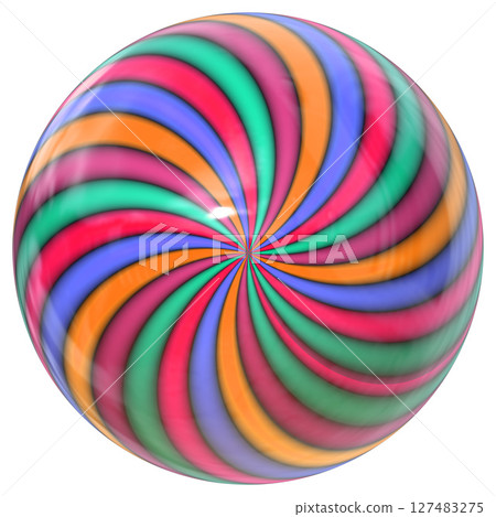 Shiny colorful glass sphere isolated on white background. Shiny colorful glass sphere isolated on white background. 127483275