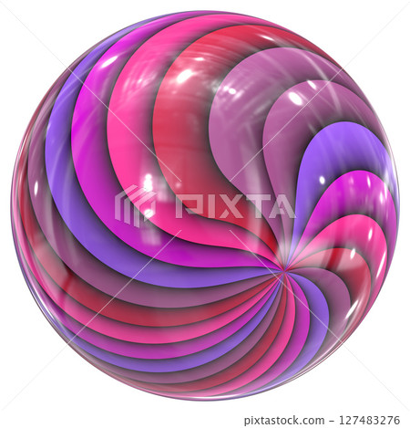 Shiny colorful glass sphere isolated on white background. 127483276