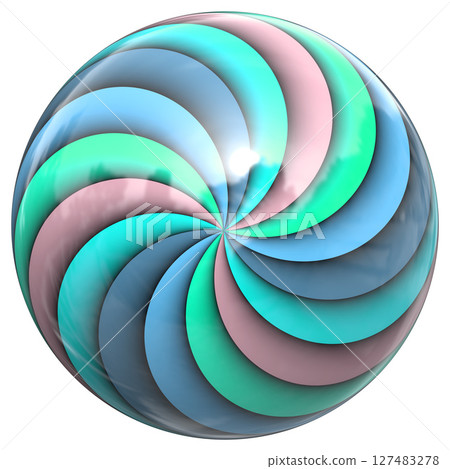 Shiny colorful glass sphere isolated on white background. Shiny colorful glass sphere isolated on white background. 127483278