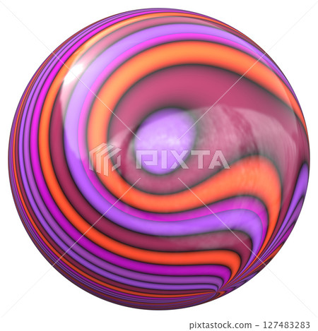Shiny colorful glass sphere isolated on white background. Shiny colorful glass sphere isolated on white background. 127483283