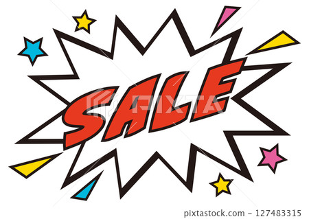 美國漫畫風格的銷售字體插圖 127483315