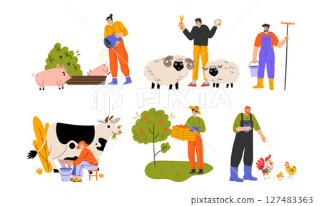 Farm Life Engaging Illustrations Depicting Daily Activities That Take Place on the Farm Farm Life Engaging Illustrations Depicting Daily Activities That Take Place on the Farm 127483363