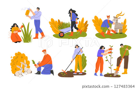 Participating in Engaging and Enjoyable Gardening Activities, as well as Hobbyist Scenes Participating in Engaging and Enjoyable Gardening Activities, as well as Hobbyist Scenes 127483364