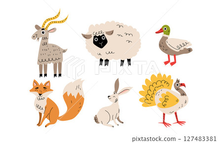Charming and Adorable Illustrations Showcasing Farm and Wild Animals in a Fun Way Charming and Adorable Illustrations Showcasing Farm and Wild Animals in a Fun Way 127483381